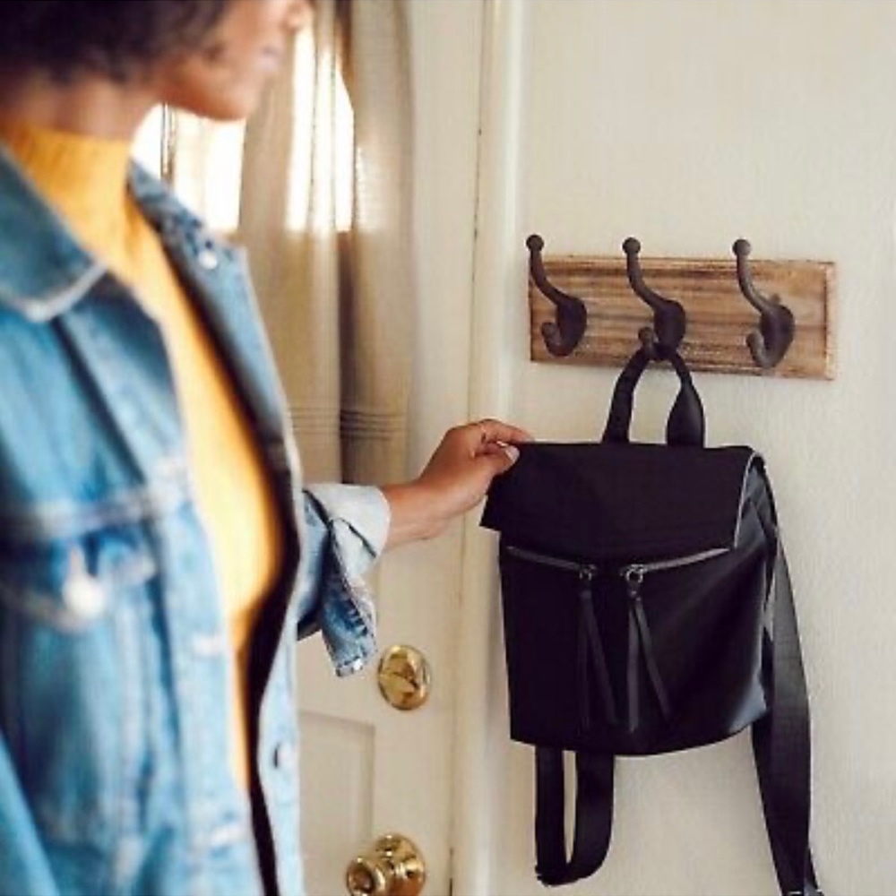 Botkier Mini Trigger Backpack Purse Bag Black Fau… - image 6